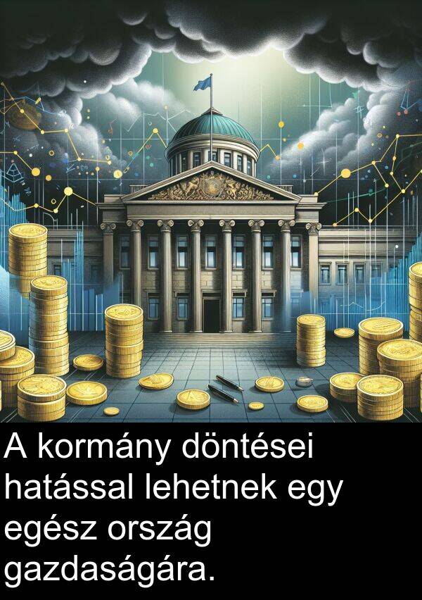 döntései: A kormány döntései hatással lehetnek egy egész ország gazdaságára.