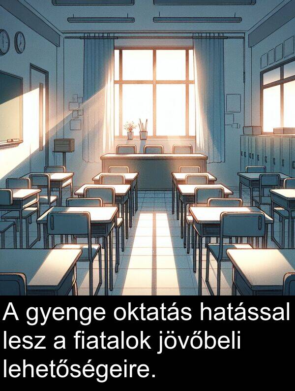 jövőbeli: A gyenge oktatás hatással lesz a fiatalok jövőbeli lehetőségeire.