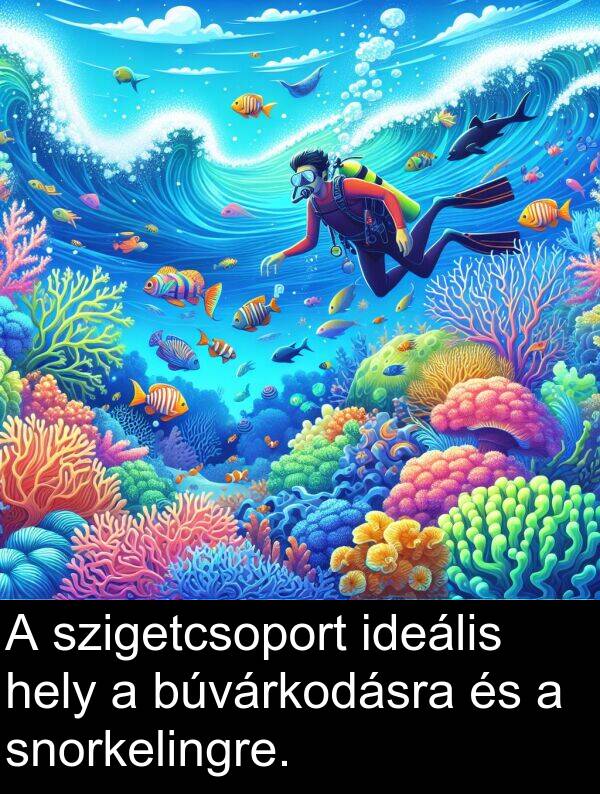 hely: A szigetcsoport ideális hely a búvárkodásra és a snorkelingre.