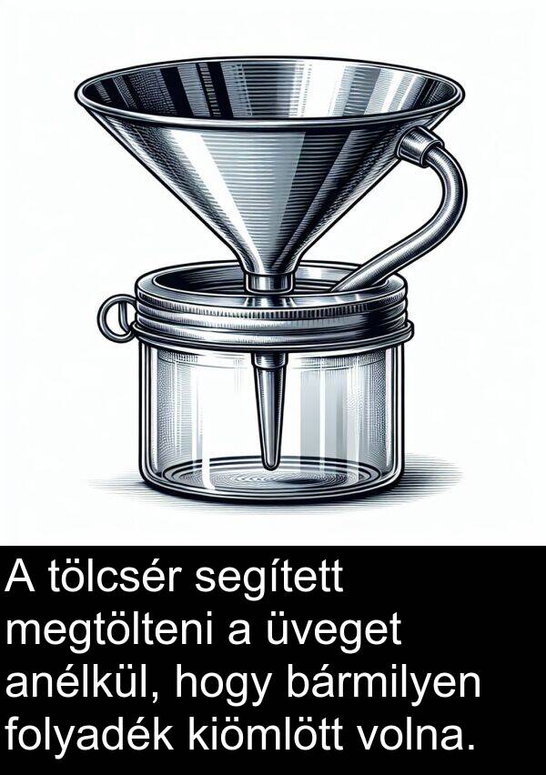 megtölteni: A tölcsér segített megtölteni a üveget anélkül, hogy bármilyen folyadék kiömlött volna.