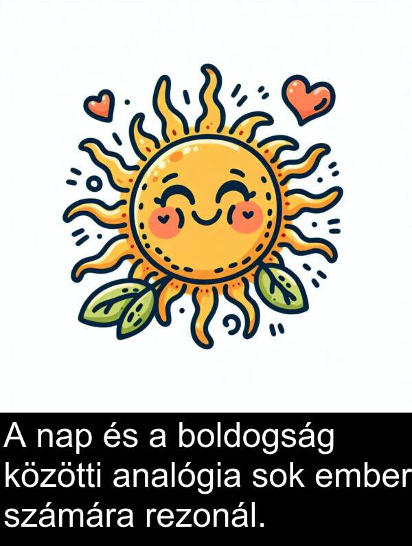 rezonál: A nap és a boldogság közötti analógia sok ember számára rezonál.