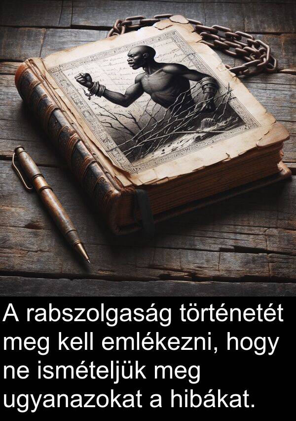 ugyanazokat: A rabszolgaság történetét meg kell emlékezni, hogy ne ismételjük meg ugyanazokat a hibákat.