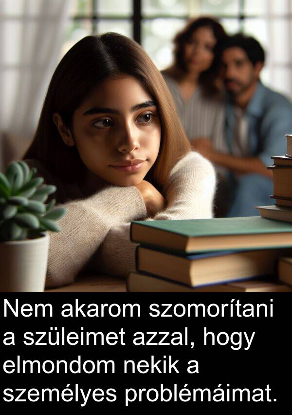azzal: Nem akarom szomorítani a szüleimet azzal, hogy elmondom nekik a személyes problémáimat.