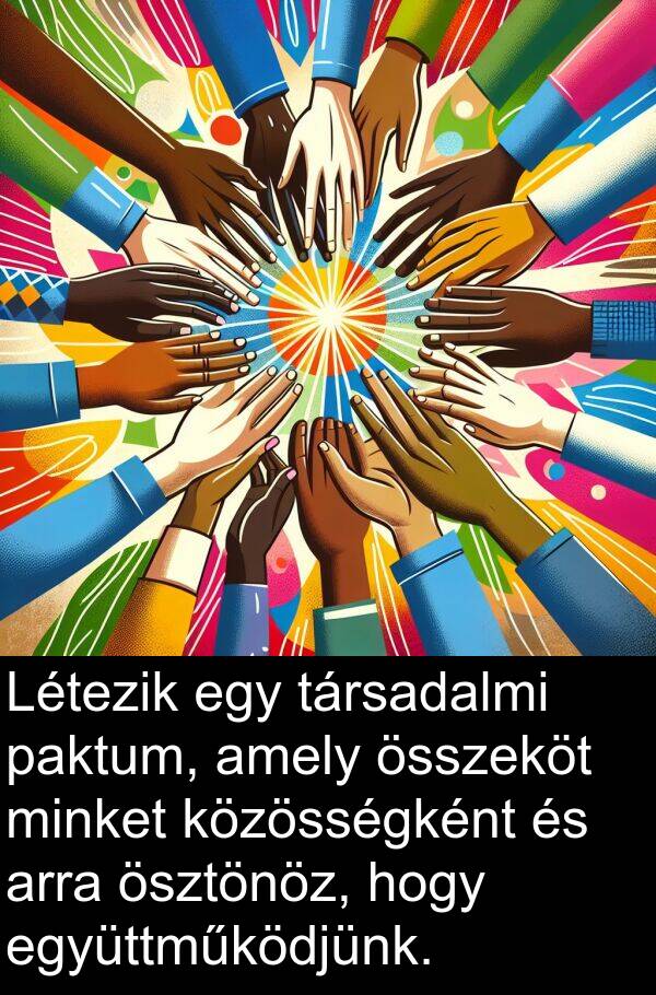 paktum: Létezik egy társadalmi paktum, amely összeköt minket közösségként és arra ösztönöz, hogy együttműködjünk.