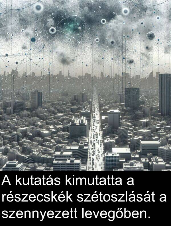 szennyezett: A kutatás kimutatta a részecskék szétoszlását a szennyezett levegőben.