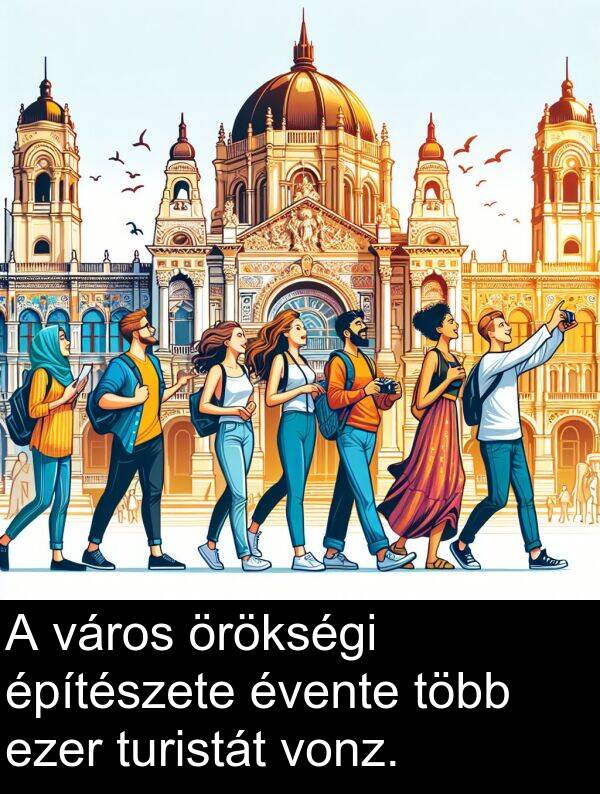 város: A város örökségi építészete évente több ezer turistát vonz.