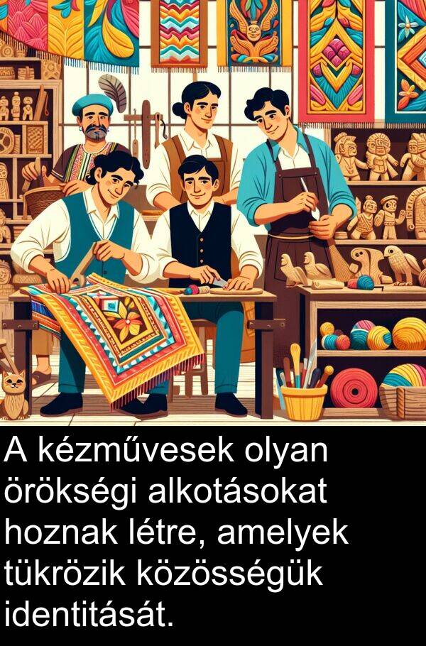 tükrözik: A kézművesek olyan örökségi alkotásokat hoznak létre, amelyek tükrözik közösségük identitását.