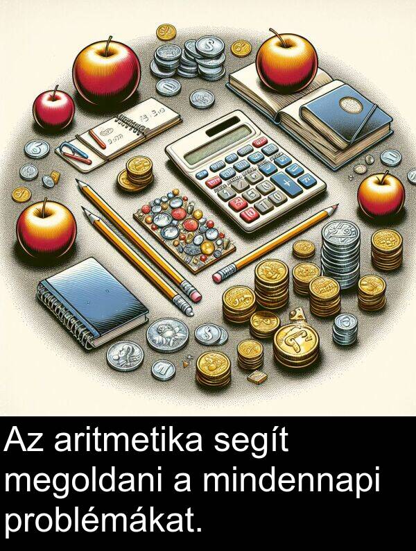 segít: Az aritmetika segít megoldani a mindennapi problémákat.
