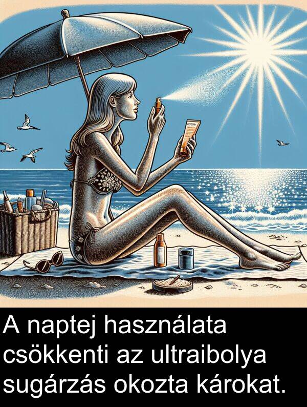 ultraibolya: A naptej használata csökkenti az ultraibolya sugárzás okozta károkat.