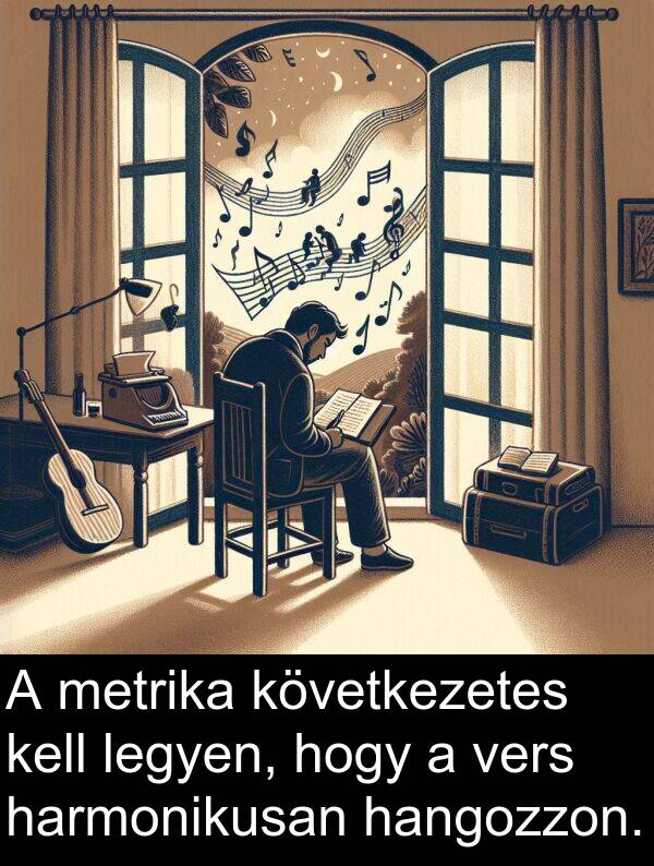 metrika: A metrika következetes kell legyen, hogy a vers harmonikusan hangozzon.