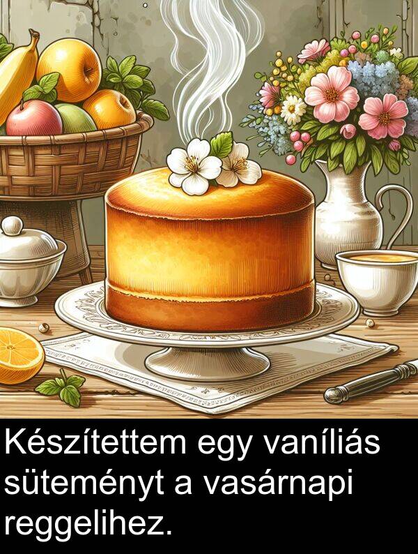 vasárnapi: Készítettem egy vaníliás süteményt a vasárnapi reggelihez.