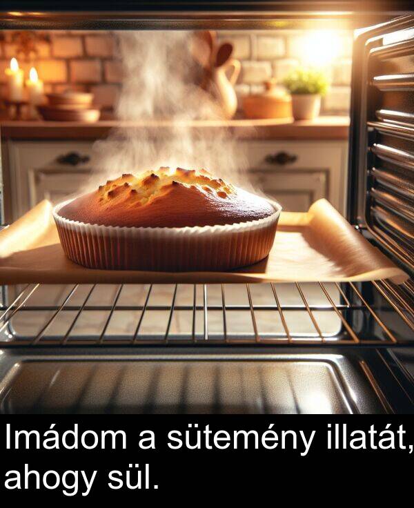 sütemény: Imádom a sütemény illatát, ahogy sül.