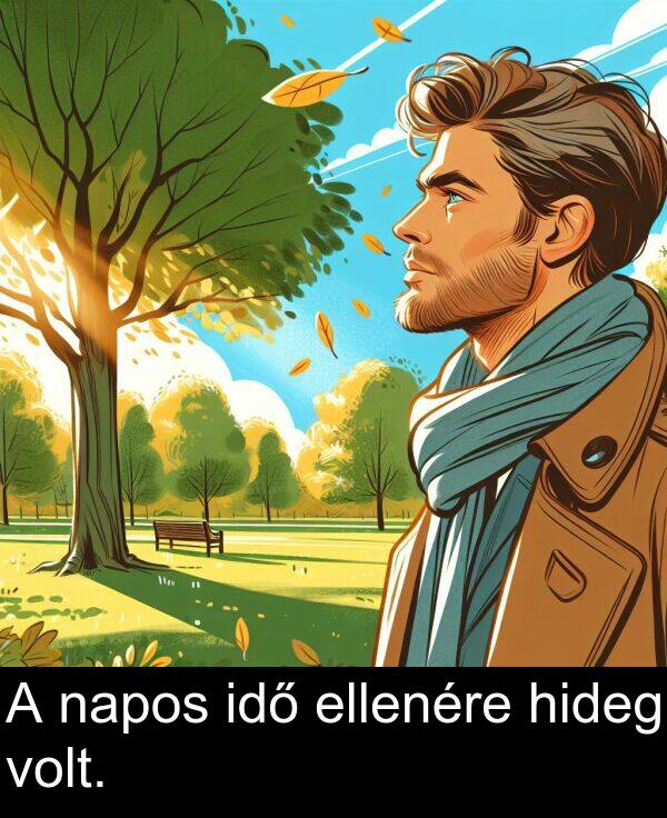 napos: A napos idő ellenére hideg volt.