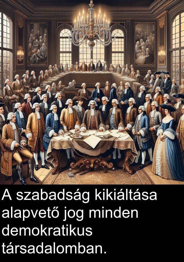 demokratikus: A szabadság kikiáltása alapvető jog minden demokratikus társadalomban.