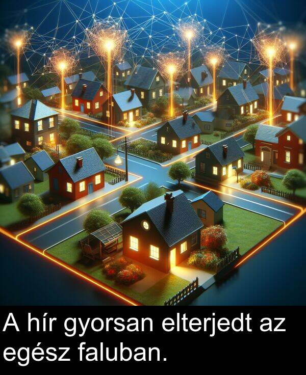 hír: A hír gyorsan elterjedt az egész faluban.