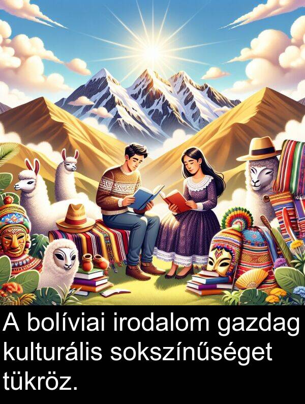 tükröz: A bolíviai irodalom gazdag kulturális sokszínűséget tükröz.