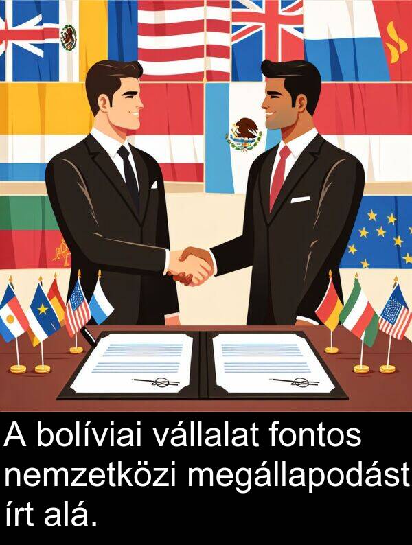 vállalat: A bolíviai vállalat fontos nemzetközi megállapodást írt alá.