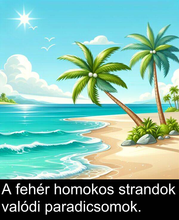 paradicsomok: A fehér homokos strandok valódi paradicsomok.