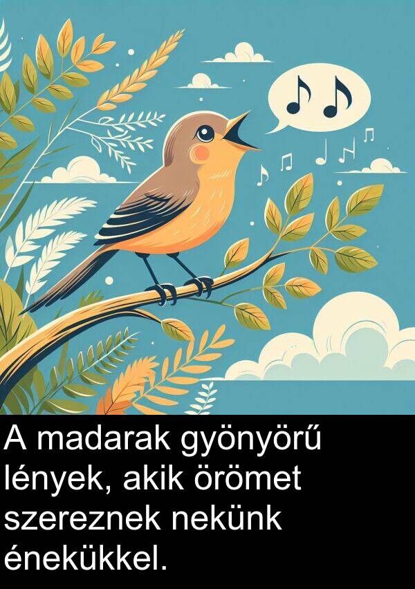 madarak: A madarak gyönyörű lények, akik örömet szereznek nekünk énekükkel.