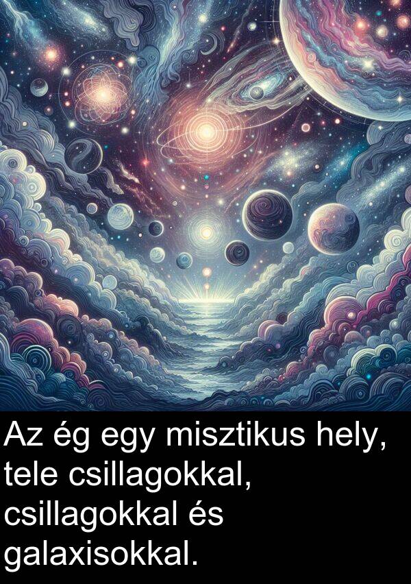 misztikus: Az ég egy misztikus hely, tele csillagokkal, csillagokkal és galaxisokkal.