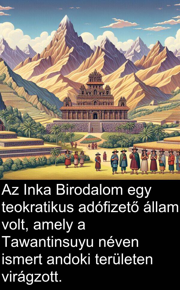 adófizető: Az Inka Birodalom egy teokratikus adófizető állam volt, amely a Tawantinsuyu néven ismert andoki területen virágzott.