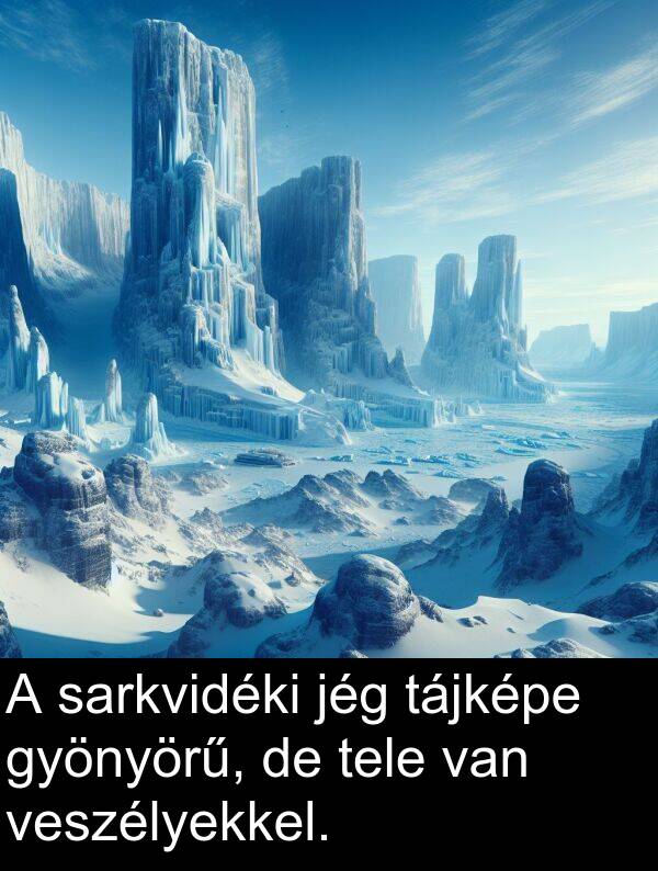 sarkvidéki: A sarkvidéki jég tájképe gyönyörű, de tele van veszélyekkel.