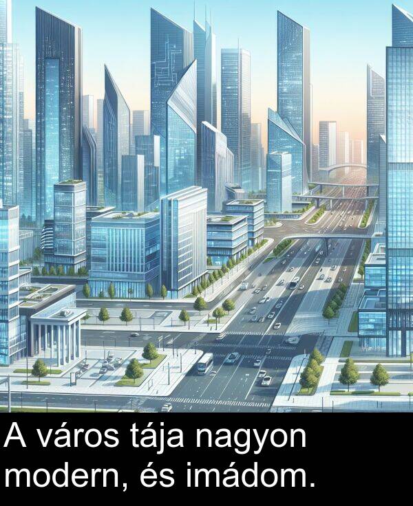 nagyon: A város tája nagyon modern, és imádom.