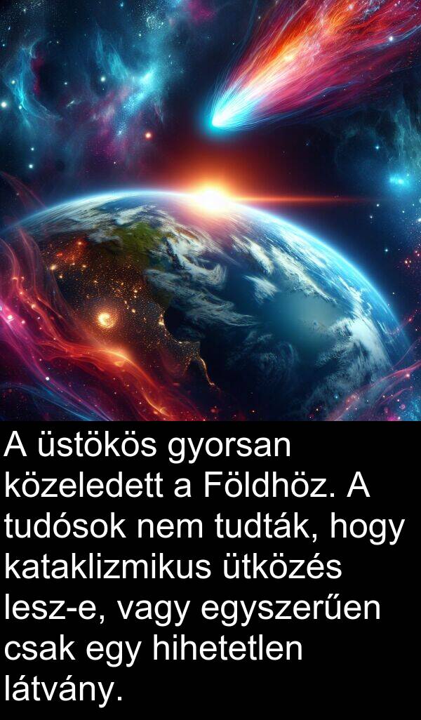 tudósok: A üstökös gyorsan közeledett a Földhöz. A tudósok nem tudták, hogy kataklizmikus ütközés lesz-e, vagy egyszerűen csak egy hihetetlen látvány.