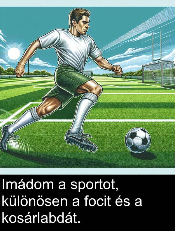 sportot: Imádom a sportot, különösen a focit és a kosárlabdát.
