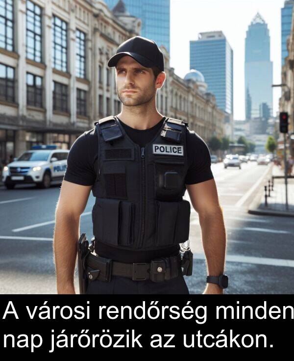 minden: A városi rendőrség minden nap járőrözik az utcákon.