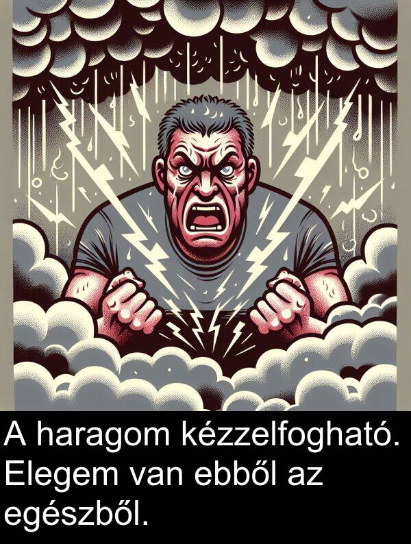 haragom: A haragom kézzelfogható. Elegem van ebből az egészből.