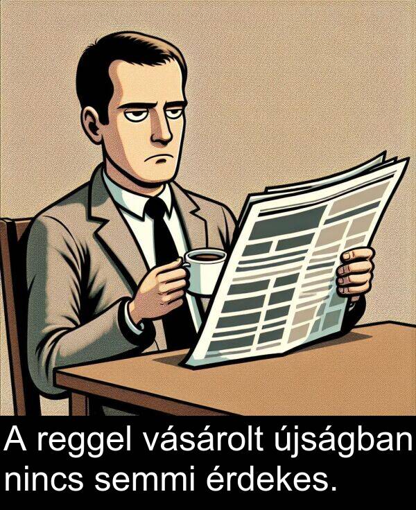 újságban: A reggel vásárolt újságban nincs semmi érdekes.