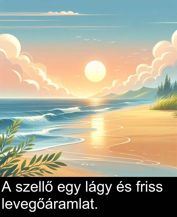 szellő: A szellő egy lágy és friss levegőáramlat.