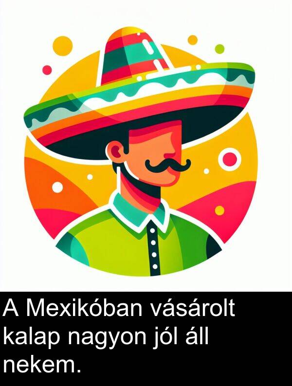 nekem: A Mexikóban vásárolt kalap nagyon jól áll nekem.