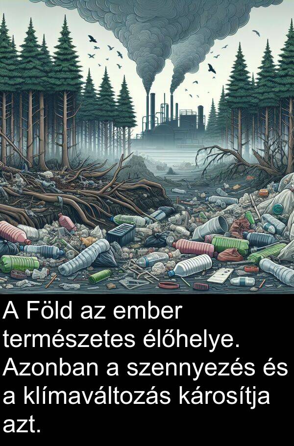 szennyezés: A Föld az ember természetes élőhelye. Azonban a szennyezés és a klímaváltozás károsítja azt.
