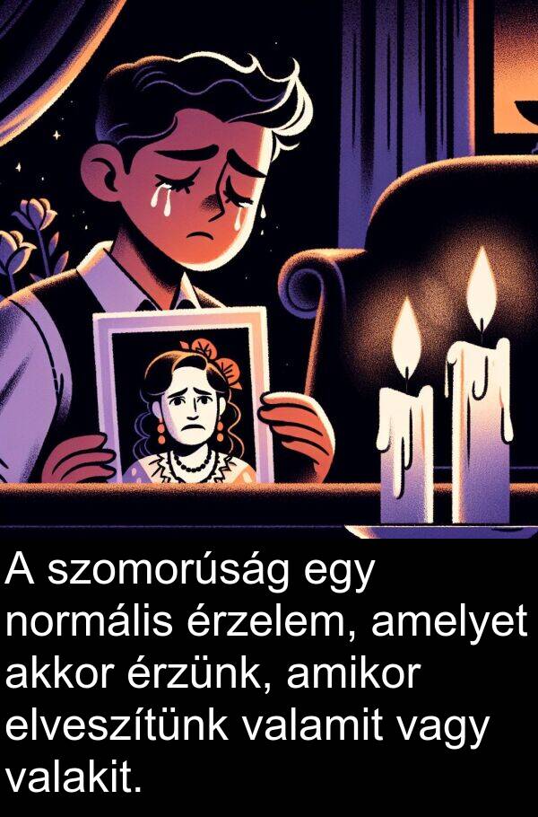 vagy: A szomorúság egy normális érzelem, amelyet akkor érzünk, amikor elveszítünk valamit vagy valakit.