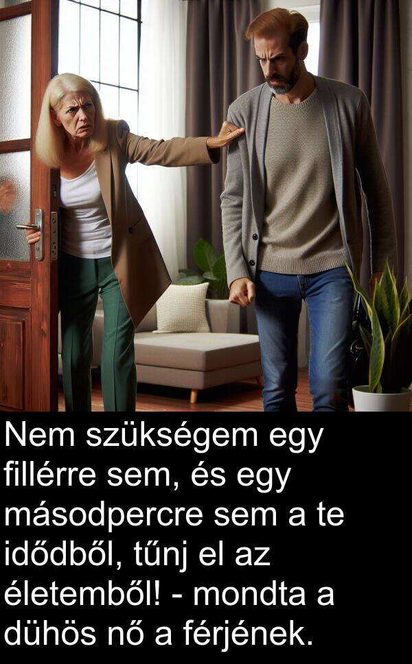 mondta: Nem szükségem egy fillérre sem, és egy másodpercre sem a te idődből, tűnj el az életemből! - mondta a dühös nő a férjének.