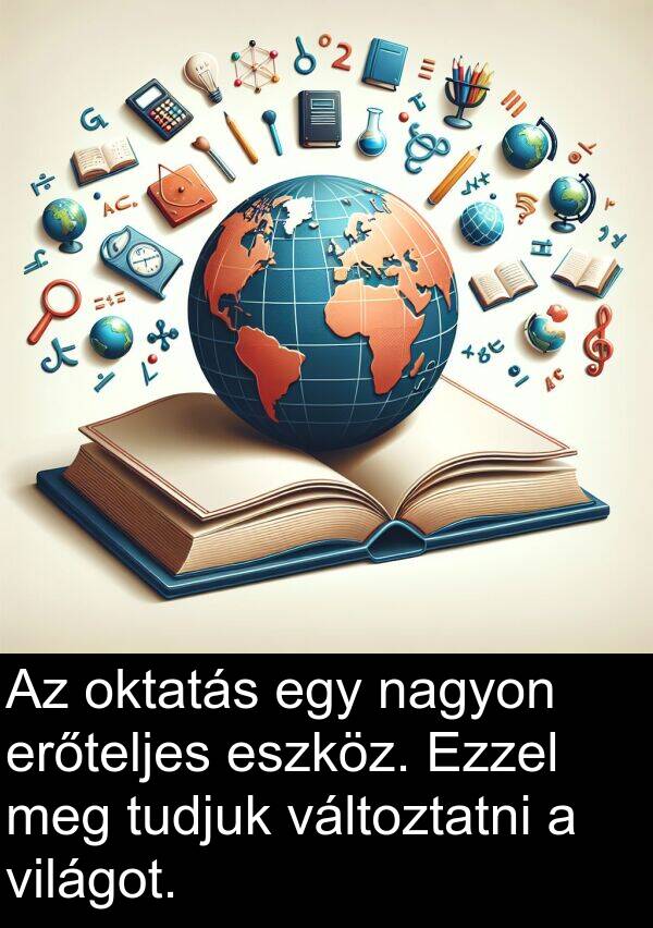 világot: Az oktatás egy nagyon erőteljes eszköz. Ezzel meg tudjuk változtatni a világot.