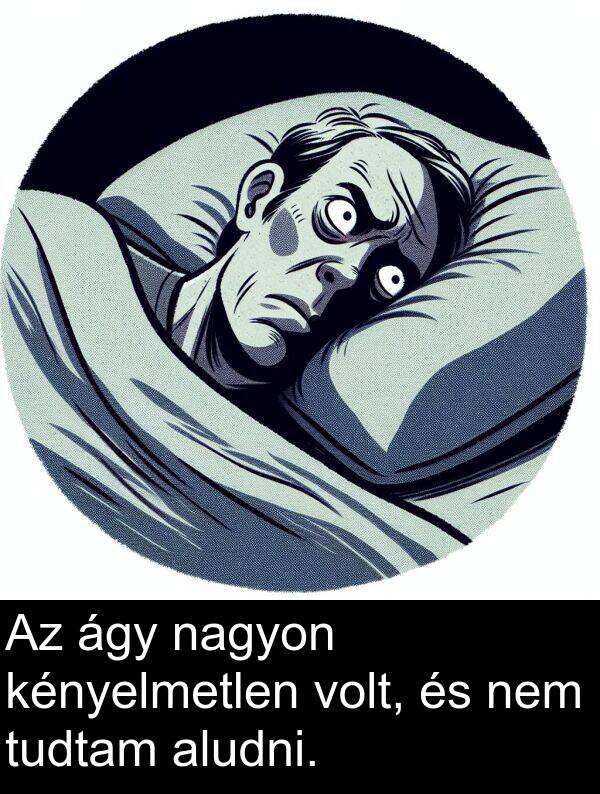 aludni: Az ágy nagyon kényelmetlen volt, és nem tudtam aludni.