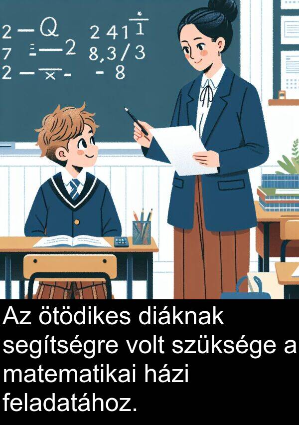 diáknak: Az ötödikes diáknak segítségre volt szüksége a matematikai házi feladatához.