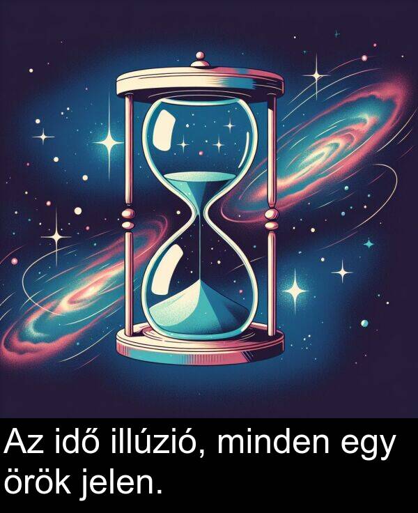 örök: Az idő illúzió, minden egy örök jelen.