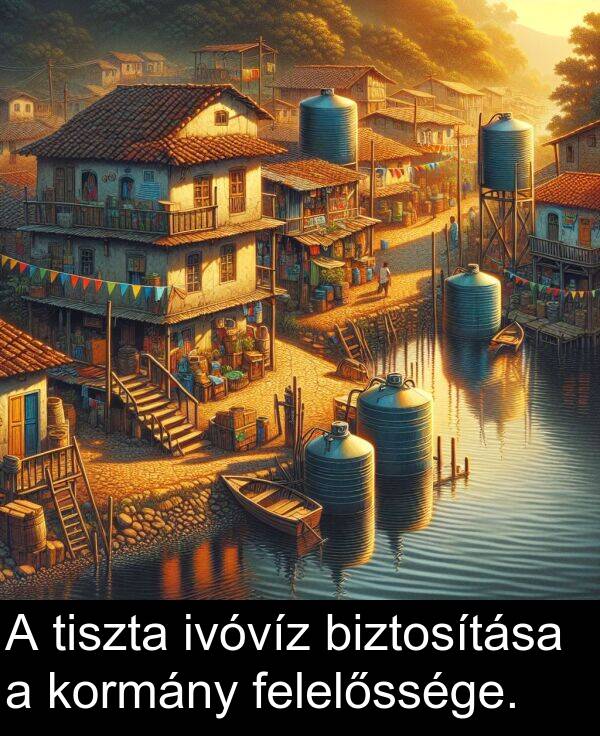 tiszta: A tiszta ivóvíz biztosítása a kormány felelőssége.