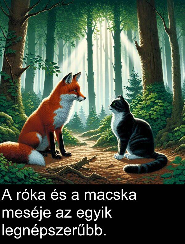 macska: A róka és a macska meséje az egyik legnépszerűbb.
