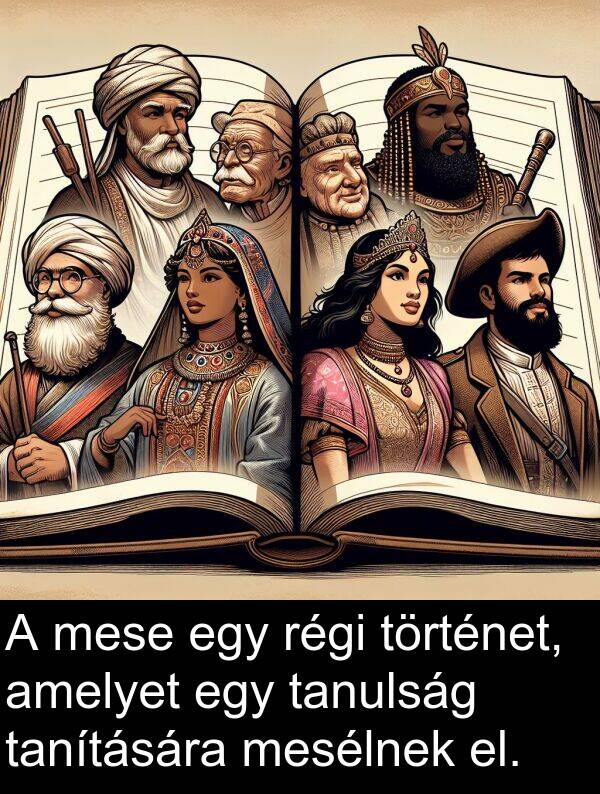 mese: A mese egy régi történet, amelyet egy tanulság tanítására mesélnek el.