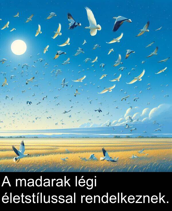madarak: A madarak légi életstílussal rendelkeznek.