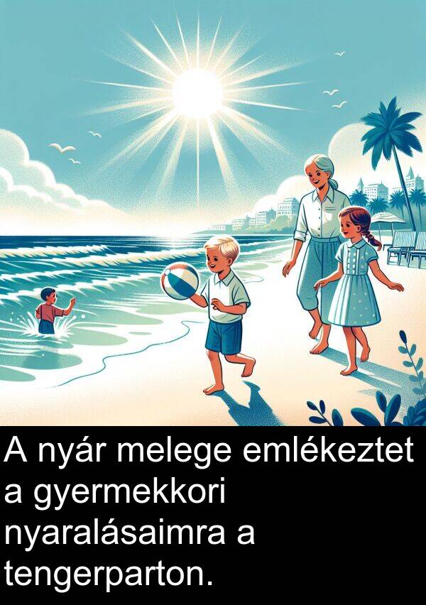 nyaralásaimra: A nyár melege emlékeztet a gyermekkori nyaralásaimra a tengerparton.