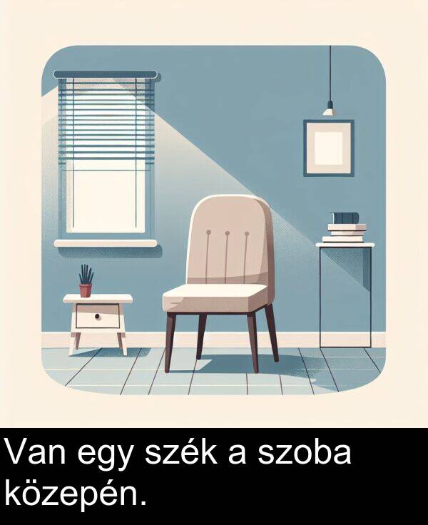 szék: Van egy szék a szoba közepén.