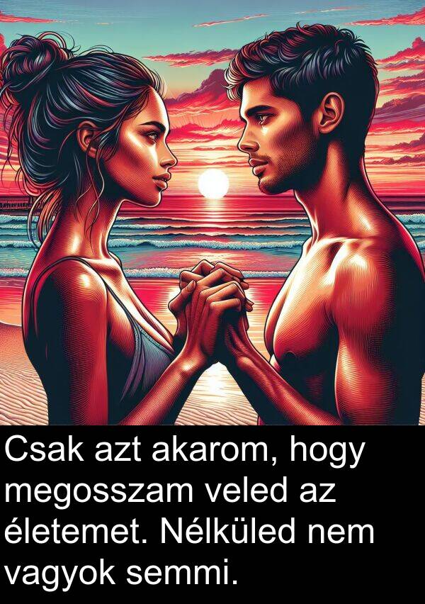vagyok: Csak azt akarom, hogy megosszam veled az életemet. Nélküled nem vagyok semmi.