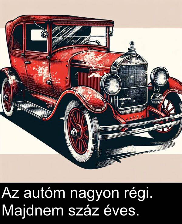 nagyon: Az autóm nagyon régi. Majdnem száz éves.