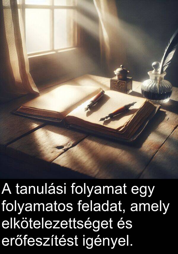 feladat: A tanulási folyamat egy folyamatos feladat, amely elkötelezettséget és erőfeszítést igényel.